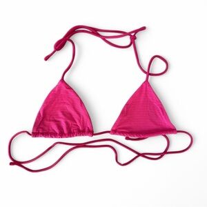 Vibrant Pink Triangle Bikini Top